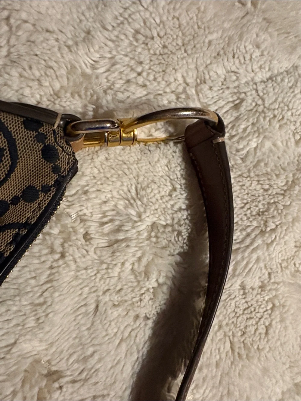 Tory Burch Beige and Black Logo Shoulder Hobo